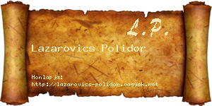Lazarovics Polidor névjegykártya